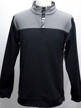 Habit Polar Fleece Snap Pullover Men’s M Black Castlerock Scent Control NWT